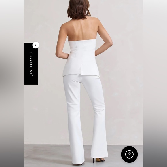 NEW Club L London Matching set - white strapless tailored top and trousers - Picture 7 of 7